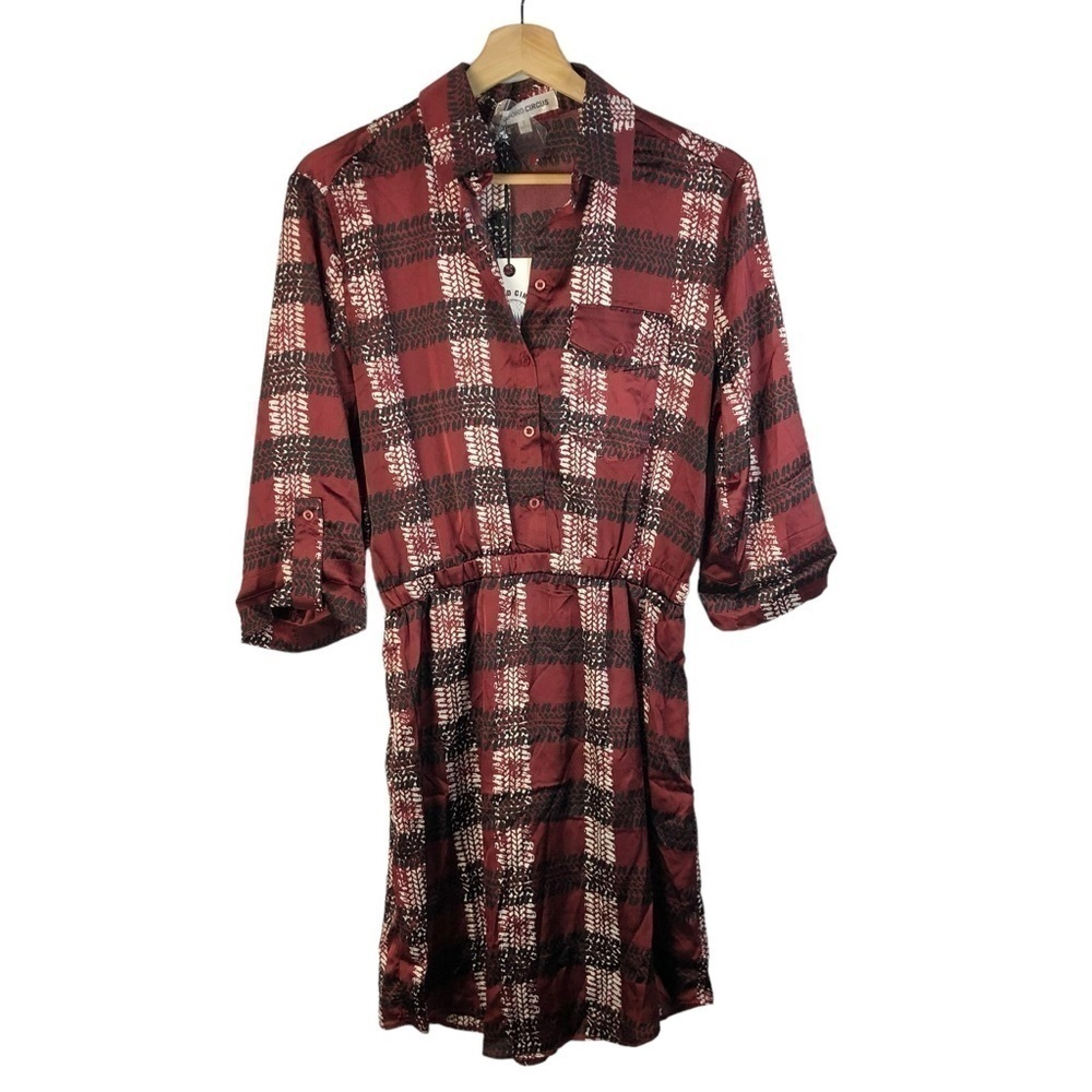 Oxford‎ Circus Red & Black Plaid Fit & Flare Shirt Mini Dress S